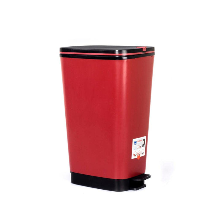 CURVER KIS Chic Bin Style Treteimer 45l mit Deckel und Pedal, Müllbeutelaufhängung, paprika, 29 x44,