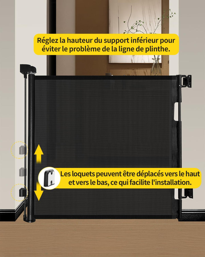 Treppenschutzgitter Ausziehbar 0-140cm,Türschutzgitter Ausziehbar mit Treppenschutz & Kindersicherun