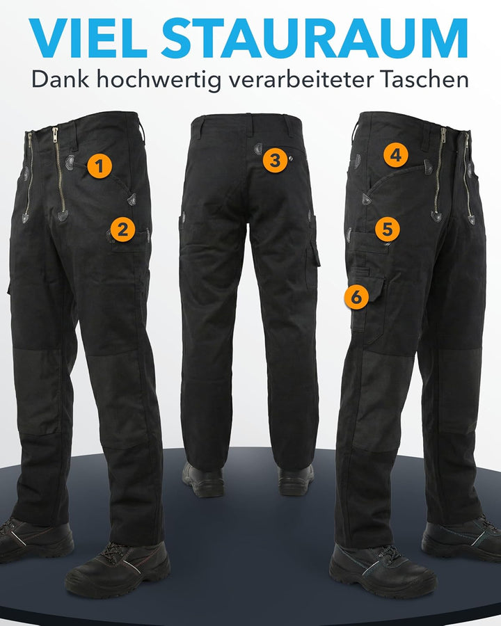 TMG Zunfthose Herren ohne Schlag – Dachdeckerhose aus 100% Baumwolle mit viel Stauraum, Zimmermannsh