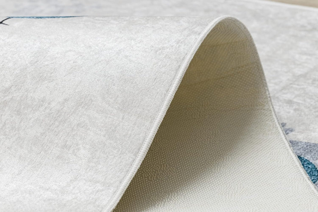 Kinderteppich Bambino Waschteppich Eulen für Kinder Anti-Rutsch - grau 160x220 cm 160x220 cm Bambino