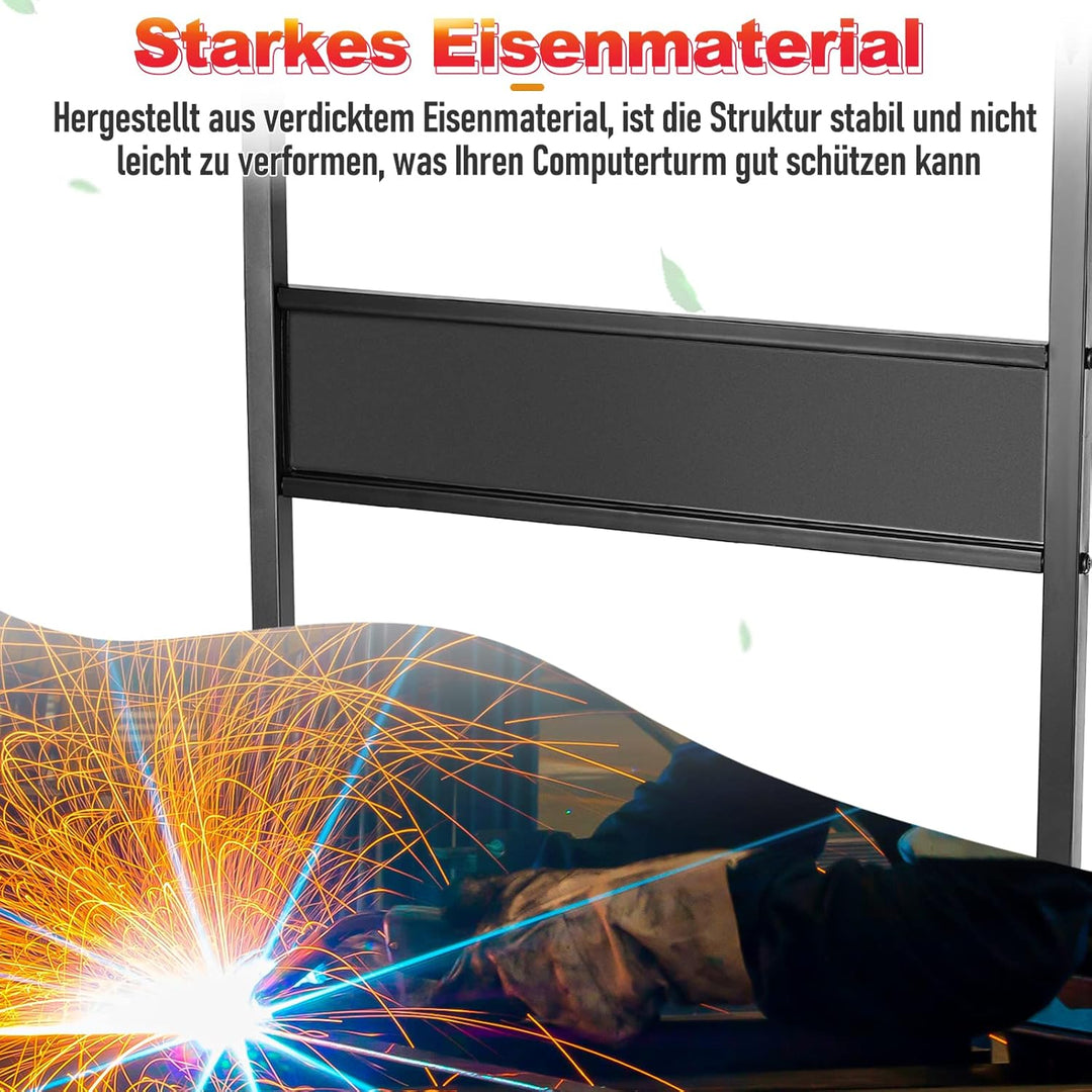 Whchiy PC Ständer Eisen Computer Ständer 2 Schicht CPU Ständer mit Rollen für Schreibtisch (C-Stil G