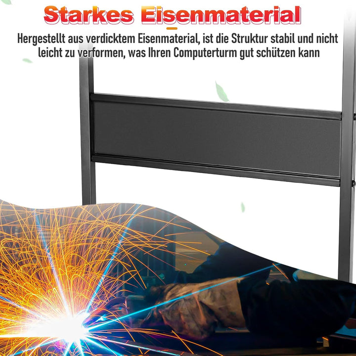 Whchiy PC Ständer Eisen Computer Ständer 2 Schicht CPU Ständer mit Rollen für Schreibtisch (C-Stil G