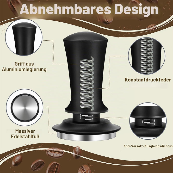 Kaffee Tamper Set 51mm,Espresso Tamper mit Skaleneinstellung, Kaffeerührer Werkzeug,Verteilerwerkzeu