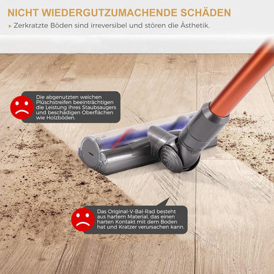 V-Ball Rad Weiche Plüschstreifen+ Rollen Räder Ersatzteile für Dyson V6 V7 V8 V10 V11 DC62 Staubsaug