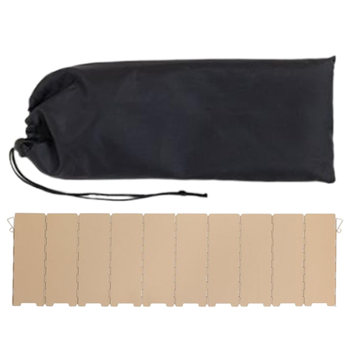 Campingkocher Windschutzscheibe – Faltbarer 10-Panel-Metall-Herd-Windschutz, Camping-Zubehör mit Auf