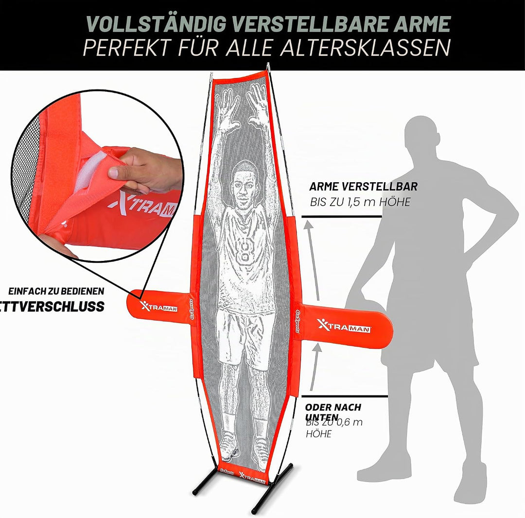 GoSports Unisex, Teenager Guard Nets Basketball Xtraman Dummy Defender Trainingspuppe – riesige 2,1