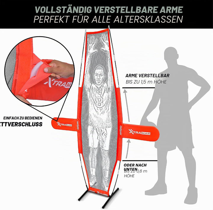 GoSports Unisex, Teenager Guard Nets Basketball Xtraman Dummy Defender Trainingspuppe – riesige 2,1