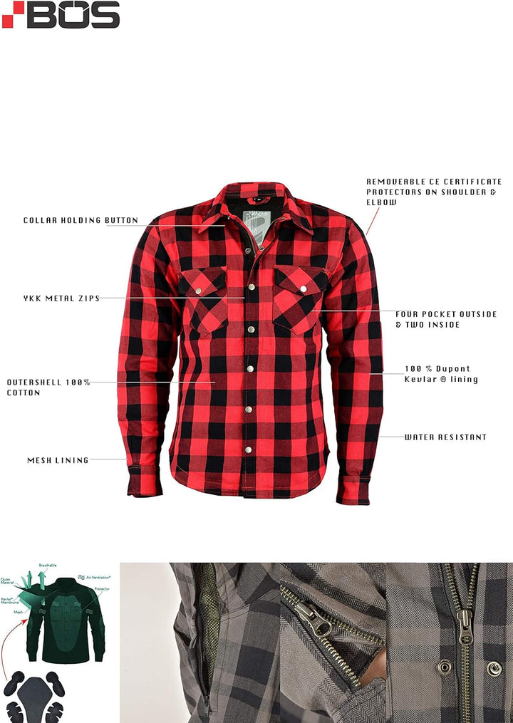 Lumberjack Hemd Herren S Orange, S Orange