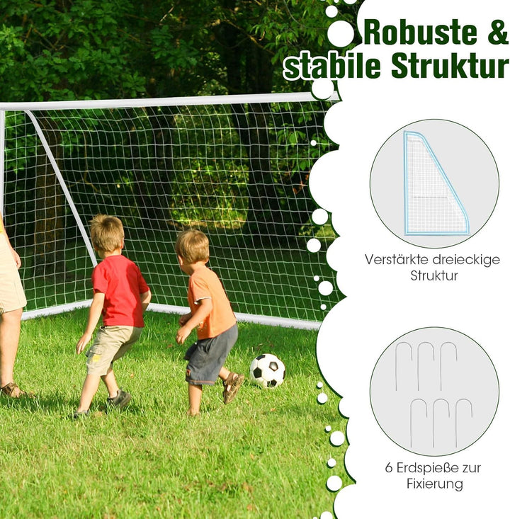COSTWAY Fussballtor, Fussballtore Garten wetterfest, Fussballtor mit hochfestem Netz &amp; Metallrahmen