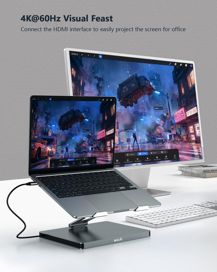 USB C Hub Stand for MacBook Pro, 10 in 1 Adapter for MacBook Air Docking Station with 4K 60Hz HDMI,
