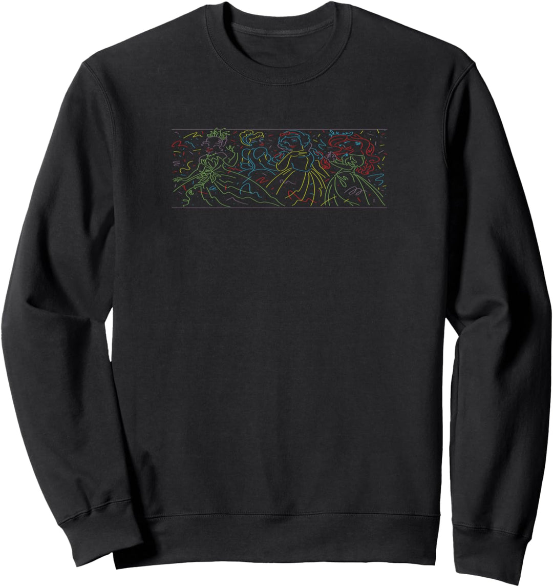 Disney Princess Neon Line Art Group Shot Sweatshirt