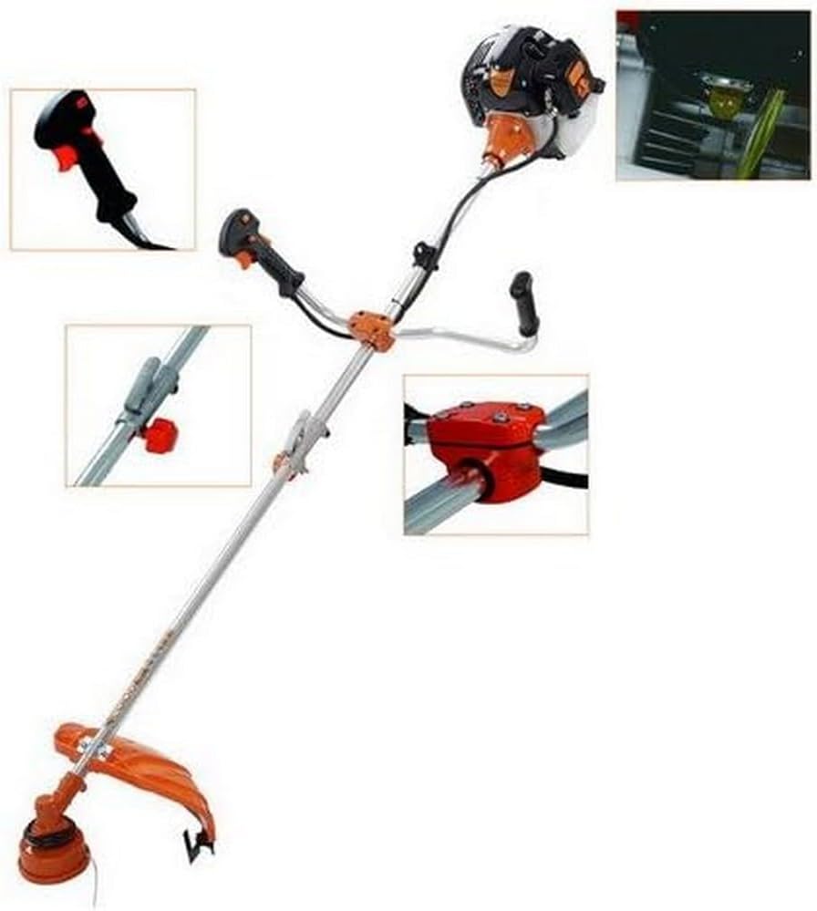 TIMBERPRO 2 in 1 Motorsense 52 ccm Motorsense, Rasenmäher mit Spule + 3 Klingen Einzigartig, Einziga