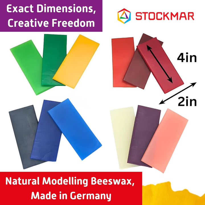 Stockmar 51200 - Knetbienenwachs, 100 x 40 mm, 12 Farben