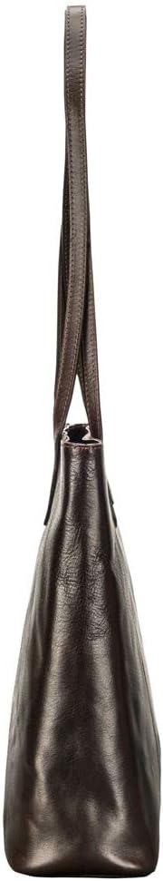 Maxwell Scott Italienischer Damen Leder Shopper Athenea in Dunkelbraun, Dunkelbraun