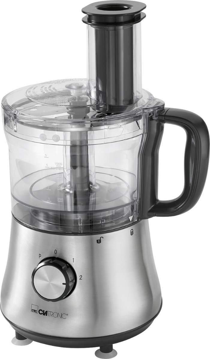 Clatronic® Küchenmaschine | 500 Watt | 4 Geschwindigkeitsstufen (0-1-2 + Puls) | Mixbehälter mit Nac