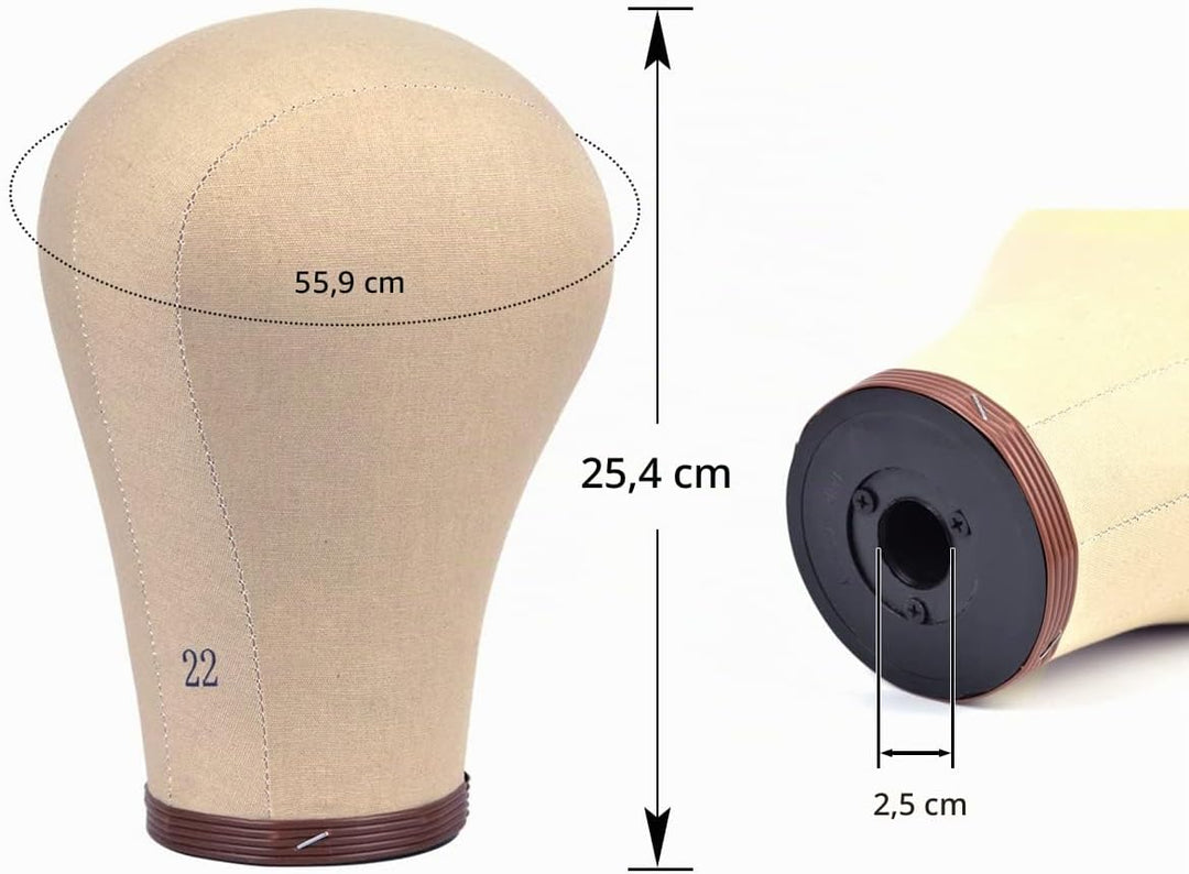 22 Zoll Perücke Kopf Kork Leinwand Block Kopf Perücke Display Styling Kopf Mannequin Kopf Mit Stand