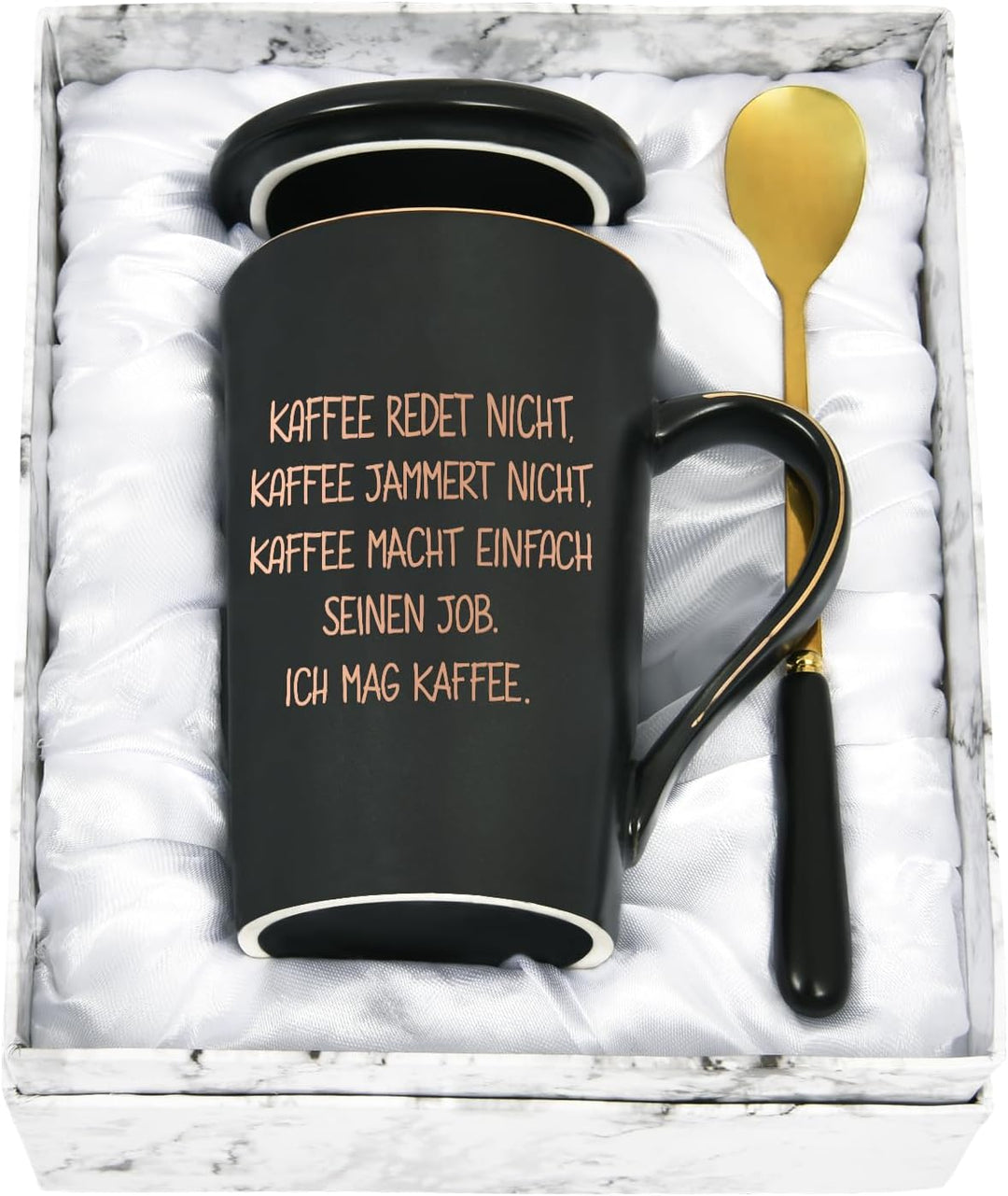 Diztoud Kaffeetasse Geschenk, Kaffee Geschenk, lustig Tasse mit spruch Kaffee macht einfach seinen J