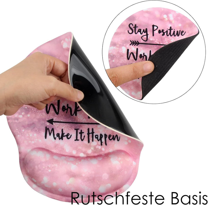 Mauspad,Mousepad Mit Handauflage, Mauspad Mit Gelkissen,Ergonomisches Mousepads Mit Untersetzer für