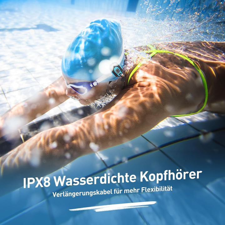 AGPTEK IPX8 Wasserdicht MP3 Player, 8GB HiFi MP3 Musik Player zum Schwimmen und Laufen, mit wasserdi