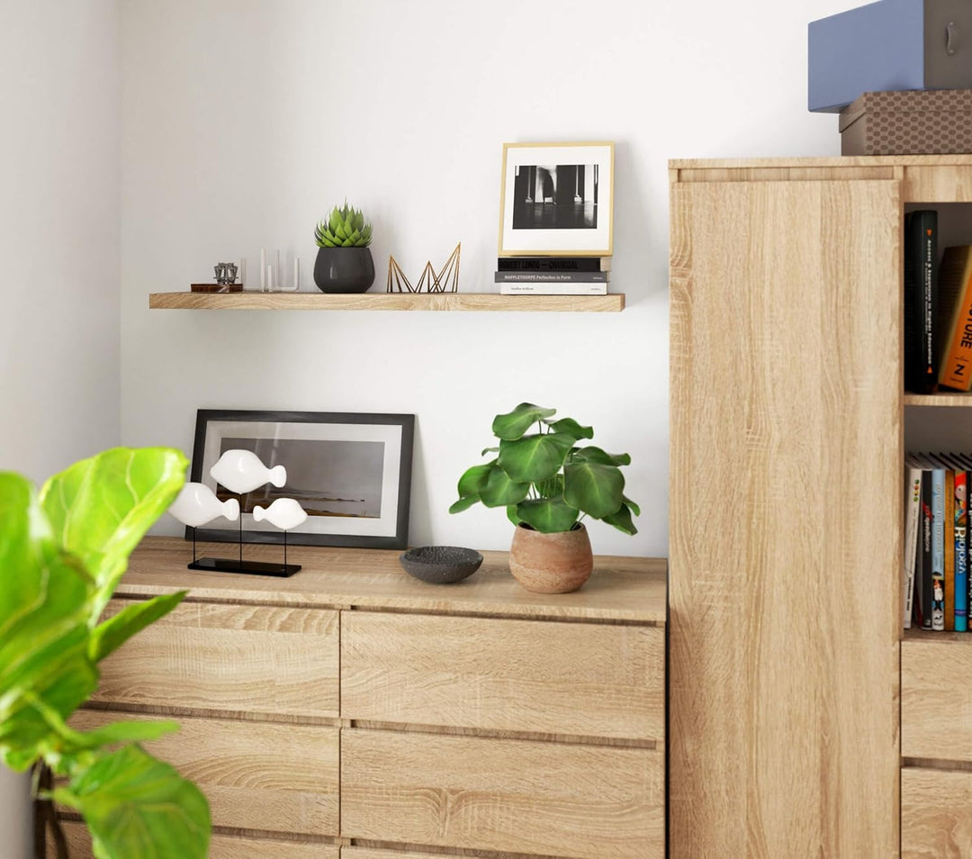 AKORD Wandregal PS-5 100 cm | Bücherregal Spielzeug Blumen Dekorationen | für Wohnzimmer Schlafzimme