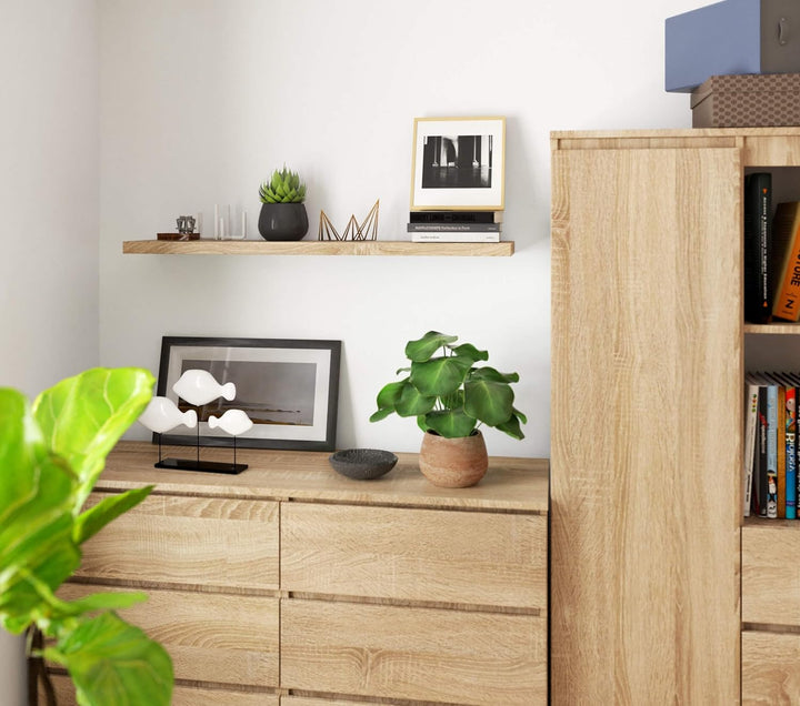 AKORD Wandregal PS-5 100 cm | Bücherregal Spielzeug Blumen Dekorationen | für Wohnzimmer Schlafzimme