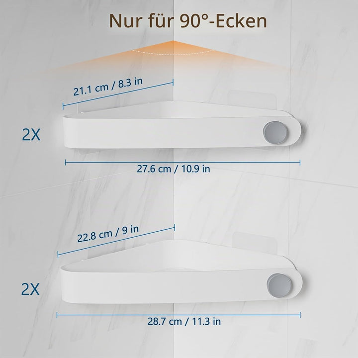Sotfamily 4 Stück Plastik Duschablage ohne Bohren Duschregal Duschkorb Kommt mit einem kleinen runde