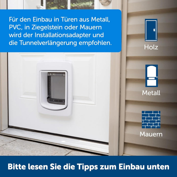PetSafe SmartDoor Vernetzte Haustiertür-Montageadapter, Zum Einbau in Glas, Metall und Wände, Kompat