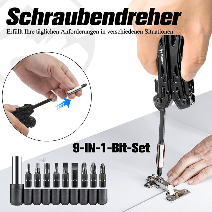 Geschenke für Männer, 26-in-1 EDC Multitool Werkzeug mit Taschenmesser, Spitzzange, Drahtschneider,