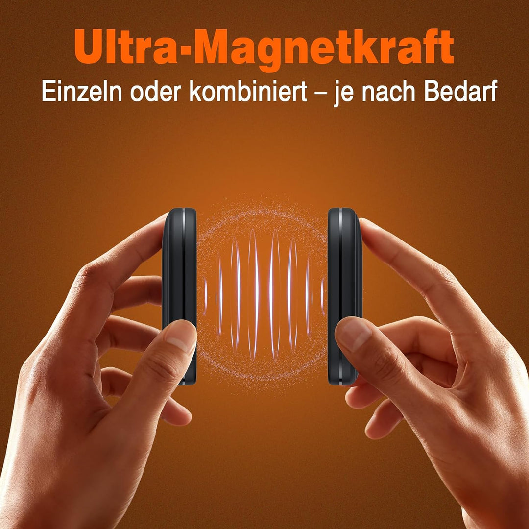 Handwärmer Elektrisch Split-Magnetic 2er-Pack (5000mAh), Ultra Kompakt, &amp; Schneller Aufheizen, Wiede