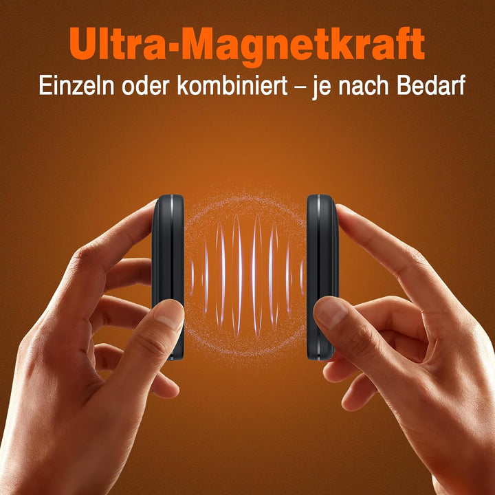 Handwärmer Elektrisch Split-Magnetic 2er-Pack (5000mAh), Ultra Kompakt, &amp; Schneller Aufheizen, Wiede