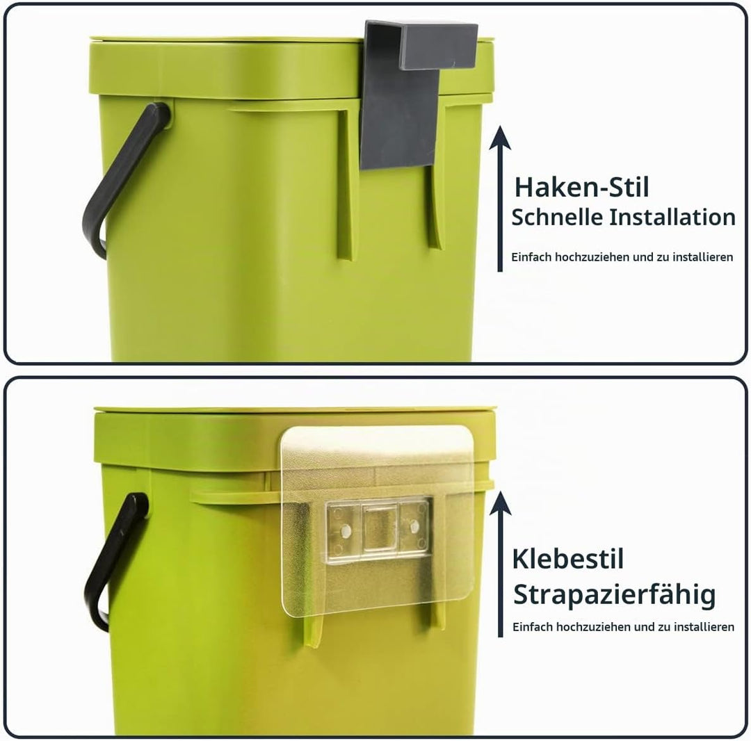 Spesh Biomülleimer Küche 2er-Set(5L+3L) Kunststoff Komposteimer Geruchsdicht Aufhängbar Abfalleimer