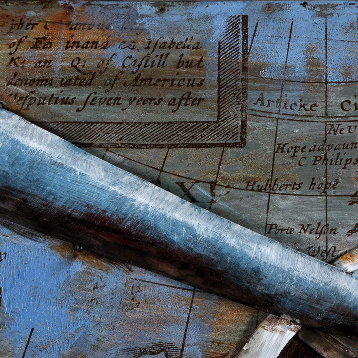 Metallbild Propeller handgefertigt 3D-Bild Relief Kunst Bild Metall 112x75cm