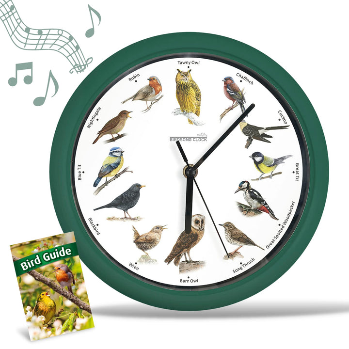 Wanduhr mit Vogelstimmen STARLYF Birdsong Clock, Wanduhr mit echten Klängen von 12 verschiedenen Vög
