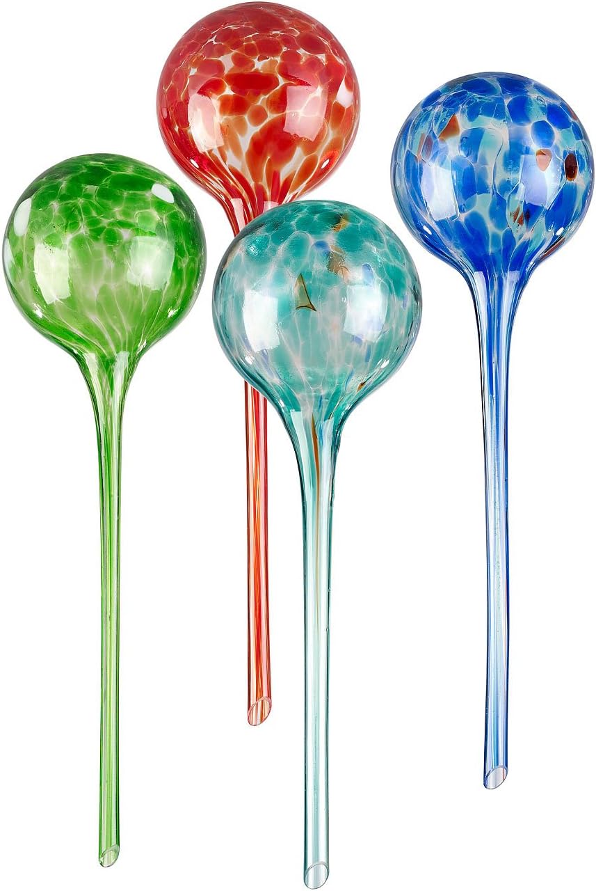 Royal Gardineer Giessstab: 2er -Set Giessfrei-Bewässerungs-Kugeln aus Glas, je 4 STK., Ø 8,5 cm (Was