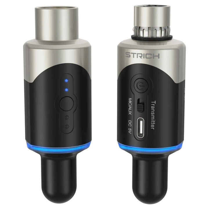 STRICH M5 UHF Wireless XLR Mikrofon-System, 4-Kanal-Sender & Empfänger für Dynamikmikrofon, 61m Reic
