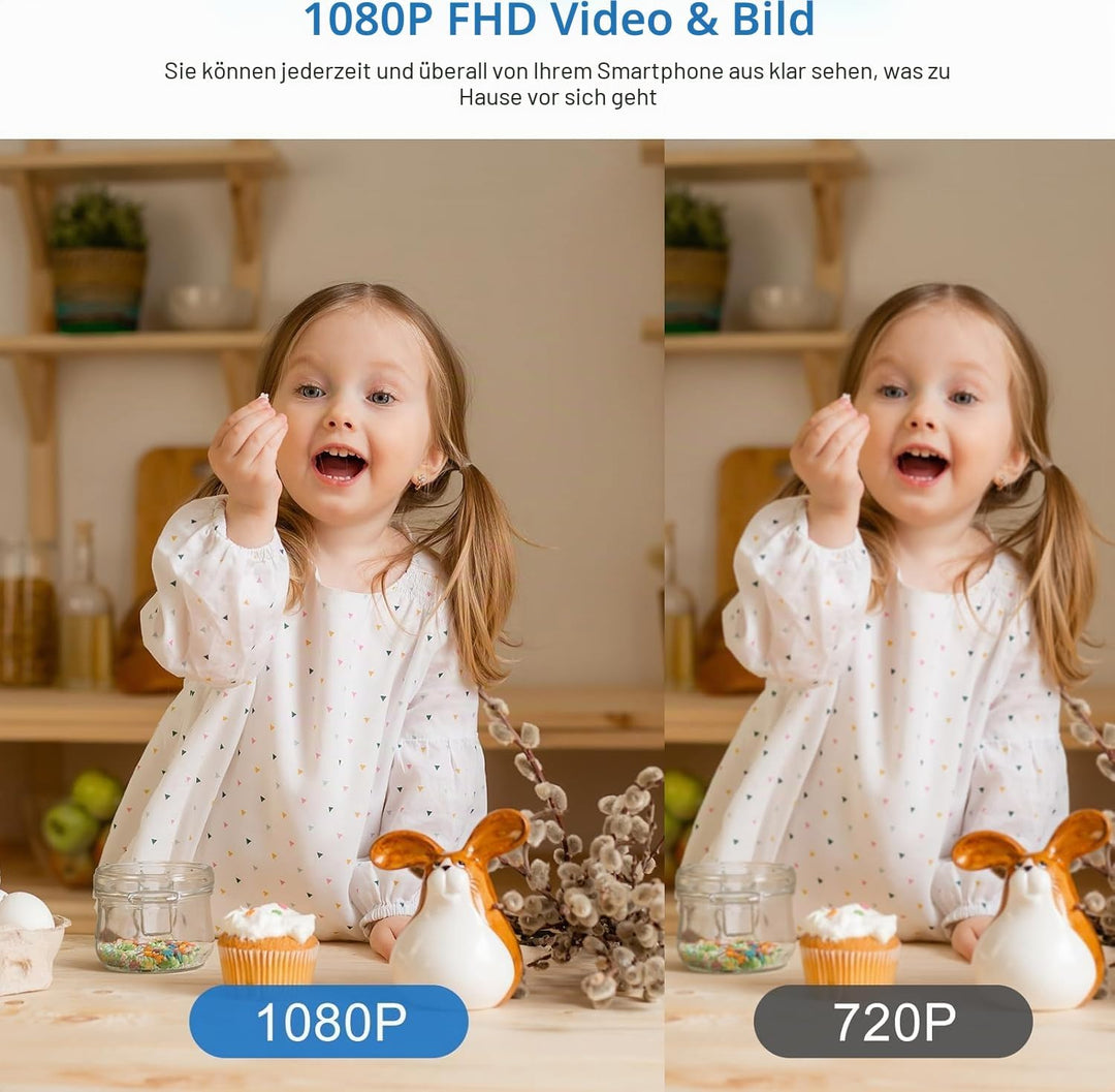 1080P HD Kleine Überwachungskameras, Lange Standby-Autonomie, WLAN Kamera | Unterstützt SD-Kartenspe