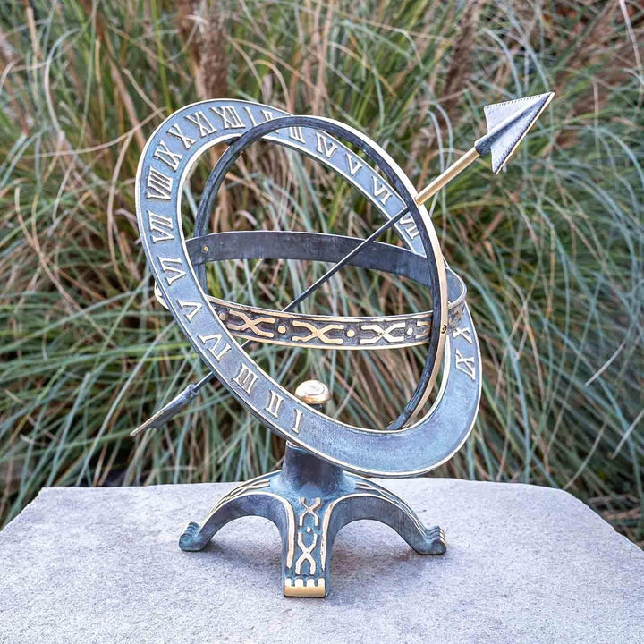 IDYL Outdoor Zeitmesser aus Bronze Sonnenuhr - hochwertig und auffällig | Nr. 0184 | Masse: 42 x 40