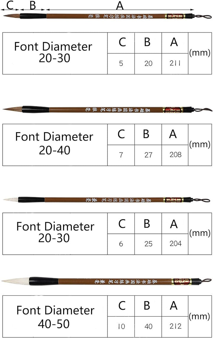 WDEC 10-teilig Chinesischer Kalligraphie Pinsel Set, Chinesisch, Künstlerbedarf, Malerei Inkstone mi