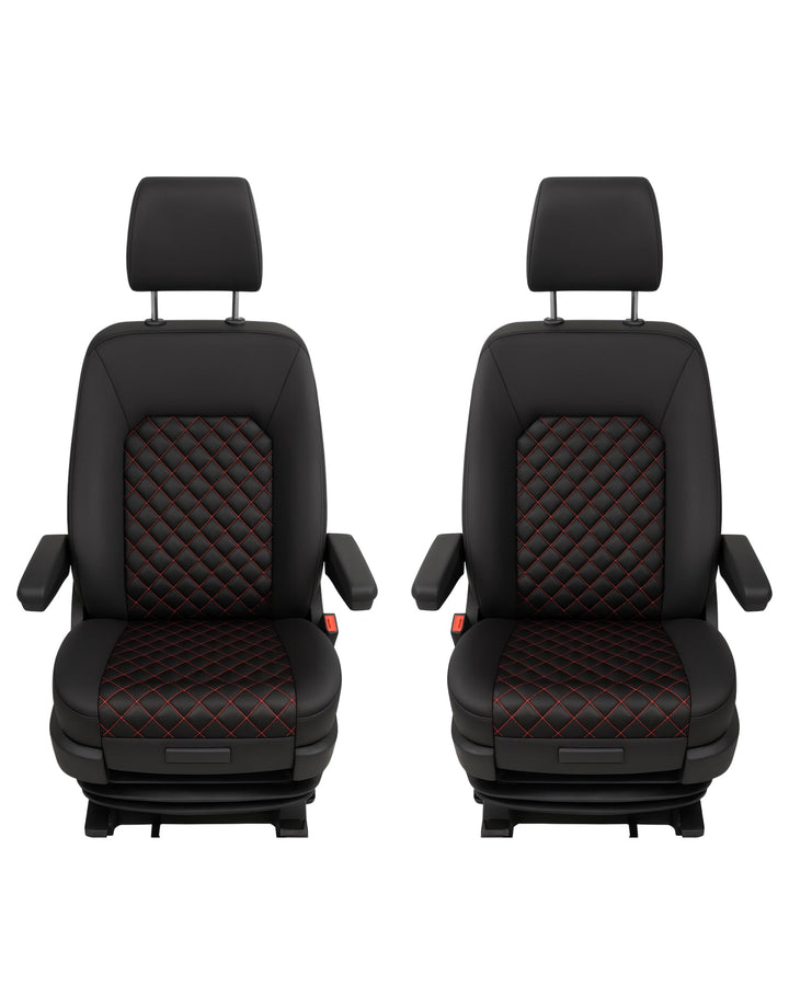 Generisch Sitzbezüge für VW T5 mit Zwei Einzelsitzen vorne, Fahrersitz und Beifahrersitz, 2 Sitzer,