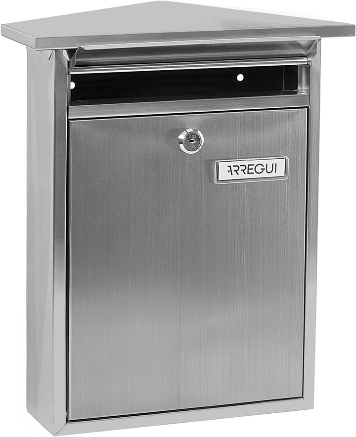 Arregui Home E5717 Individueller Briefkasten aus rostfreiem Stahl, Grösse M (DIN A4), Edelstahl