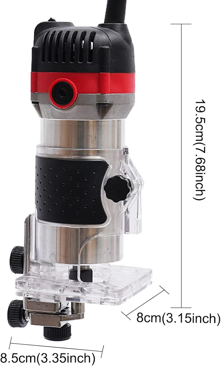 220V 30000RPM Oberfräse Trim Router - Elektrischer Hand Trimmer für 1/4" Holz. Kantenfräse mit 800W