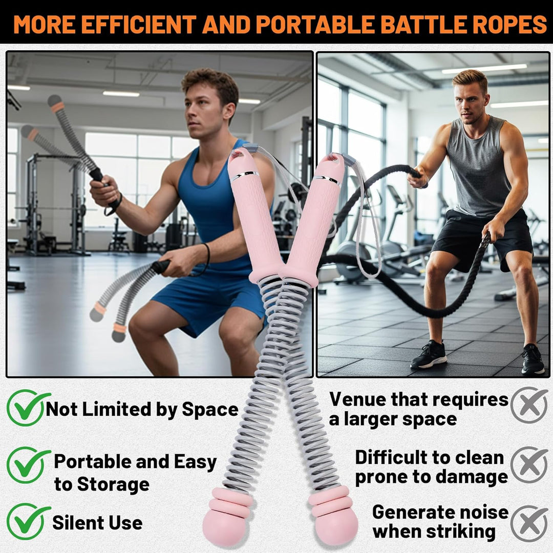 Weighted Battle Rope Without Rope 2 Pack Quiet Adjustable Ropeless Battle Ropes for full Body Traini
