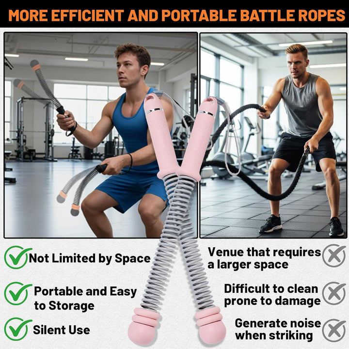 Weighted Battle Rope Without Rope 2 Pack Quiet Adjustable Ropeless Battle Ropes for full Body Traini