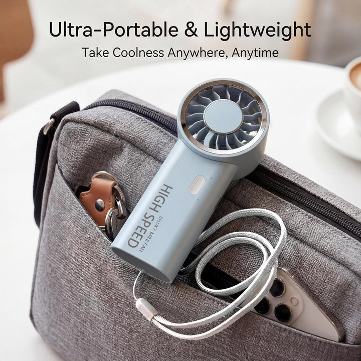 efluky Handventilator, Mini Hochgeschwindigkeits-Ventilator, USB wiederaufladbar mit 5 Geschwindigke