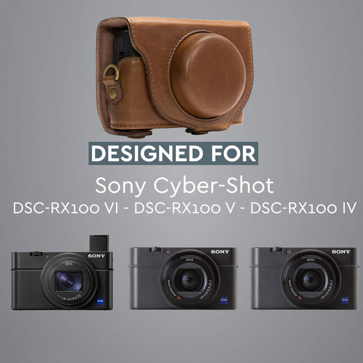MegaGear MG589 Sony Cyber-shot DSC-RX100 VI, DSC-RX100 V, DSC-RX100 IV Ever Ready Leder Kameratasche