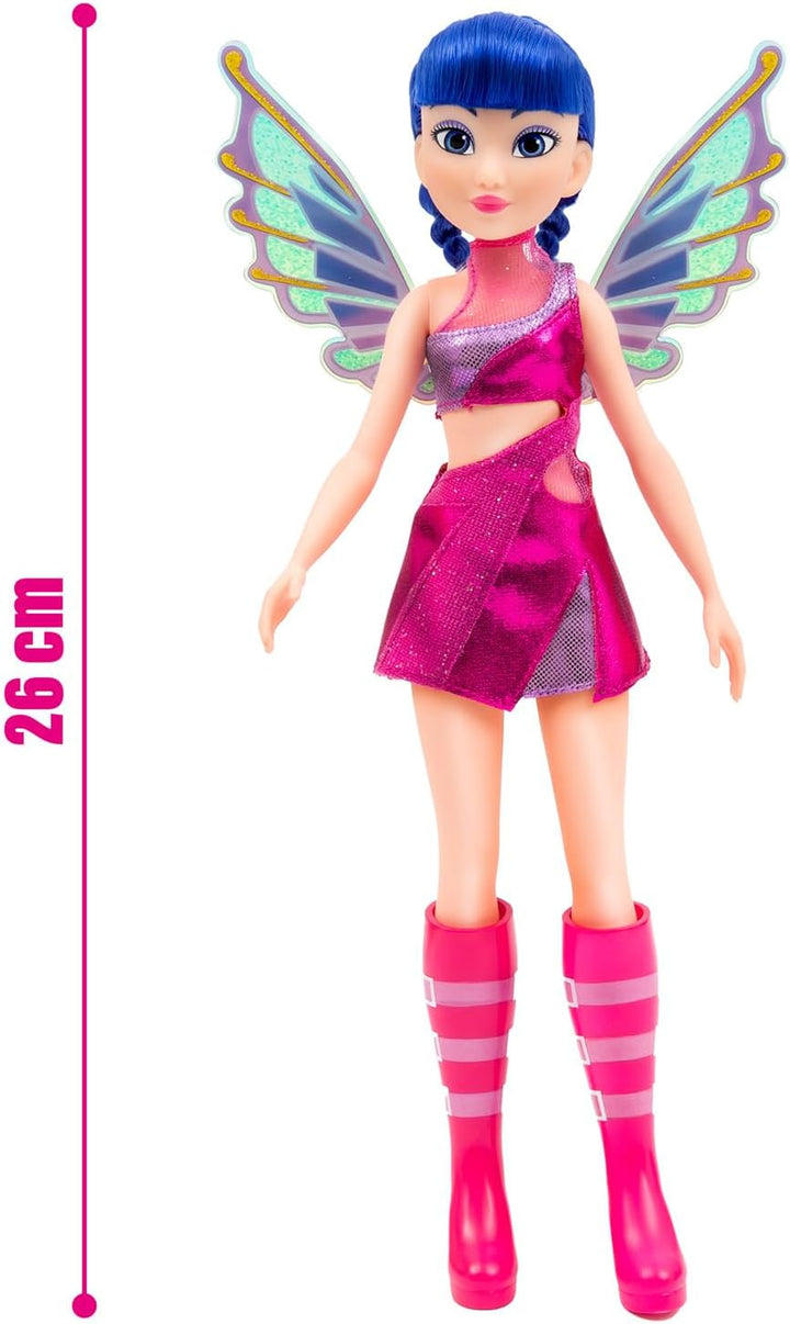 Winx Fairy Doll – Musa with Glitter Wings & Articulated Joints – Removable Fairy Accessories – Music