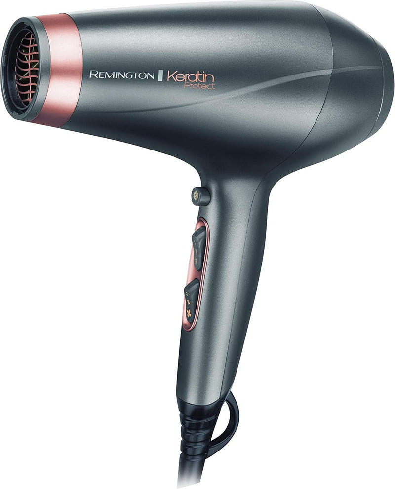 Remington Haartrockner Profi Ionen Keratin Protect (2200W, 150km/h, 3 Stylingaufsätze, angereichert