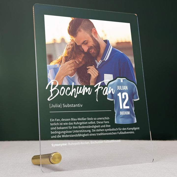 Bochum Geschenk personalisiert - Acryl Geschenk - Definition: Bochum Fan - Bochum Fanartikel, Bochum