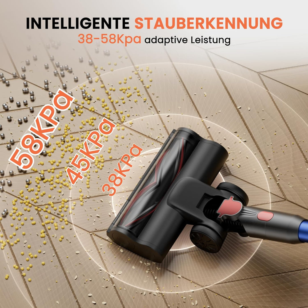 V15 Ultra Akku Staubsauger 58000Pa/600W/75Min, Staubsauger Kabellos mit Dual-Staubbehälter 1,8L, Ant