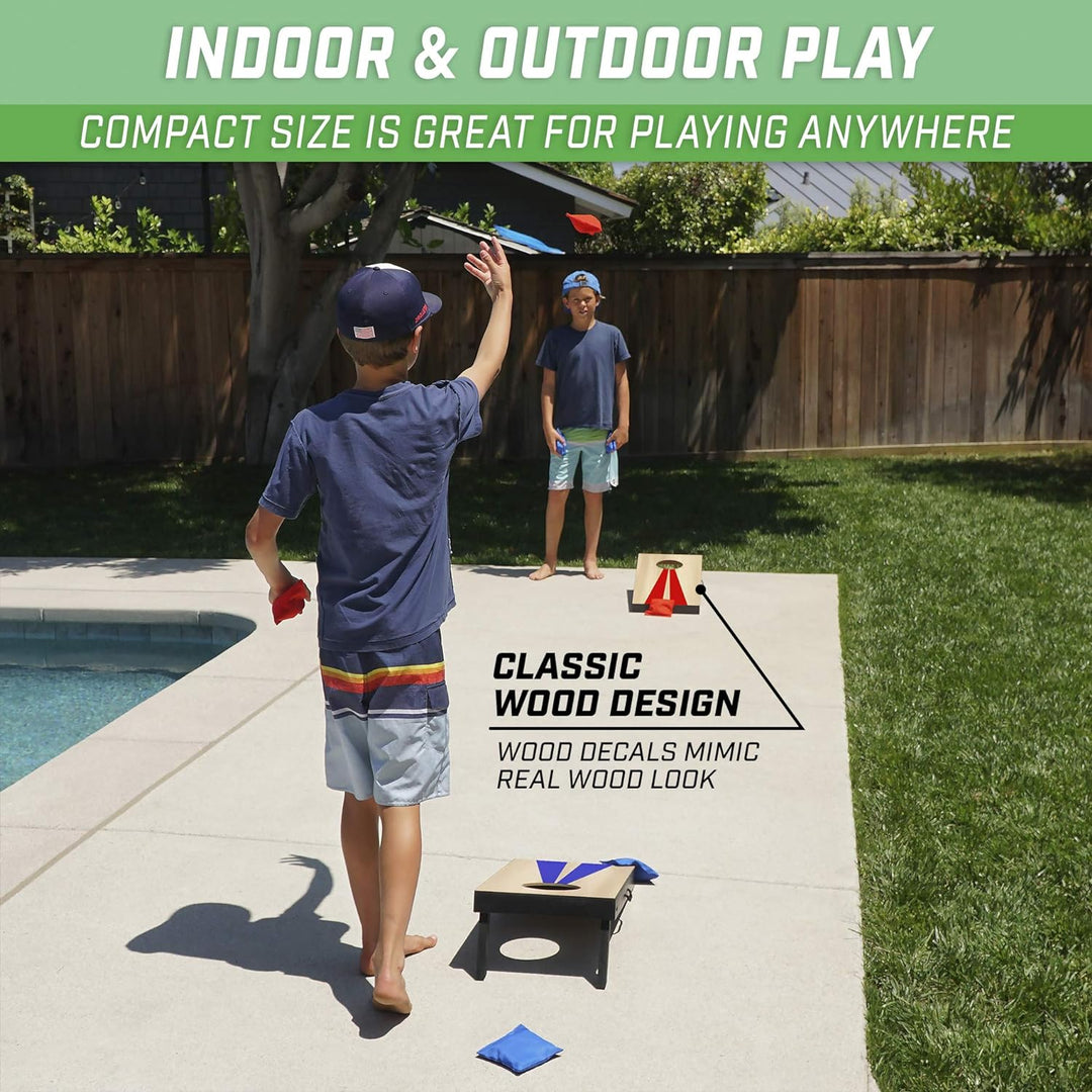 GoSports Cornhole Spielset mit 6 Sitzsäcken, tragbar, ideal zum Spielen im Innen- und Aussenbereich